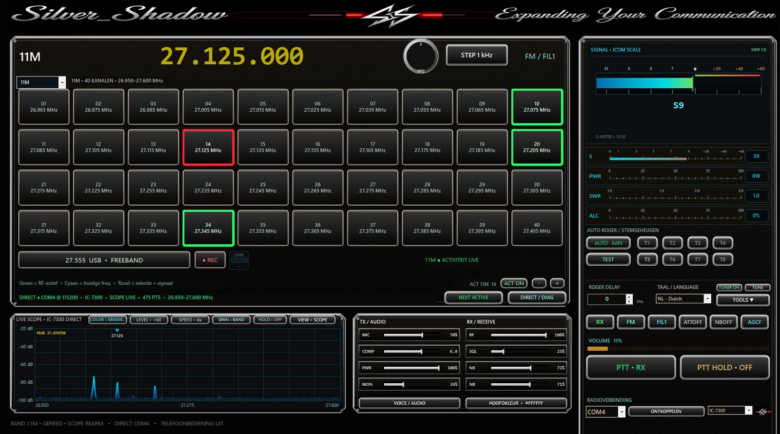 Silver Shadow multi-band Icom control suite